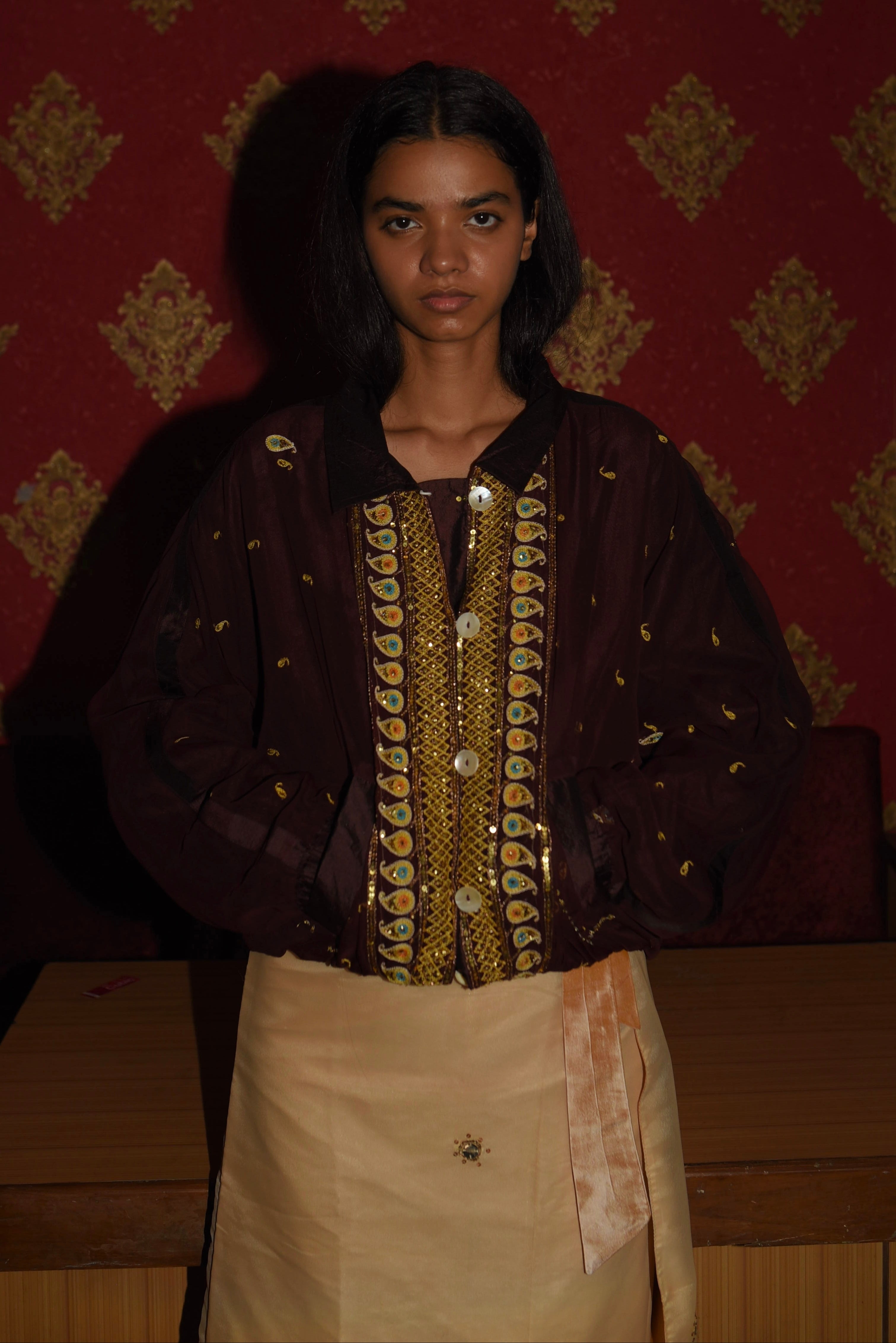 Maroon Tarari Jacket